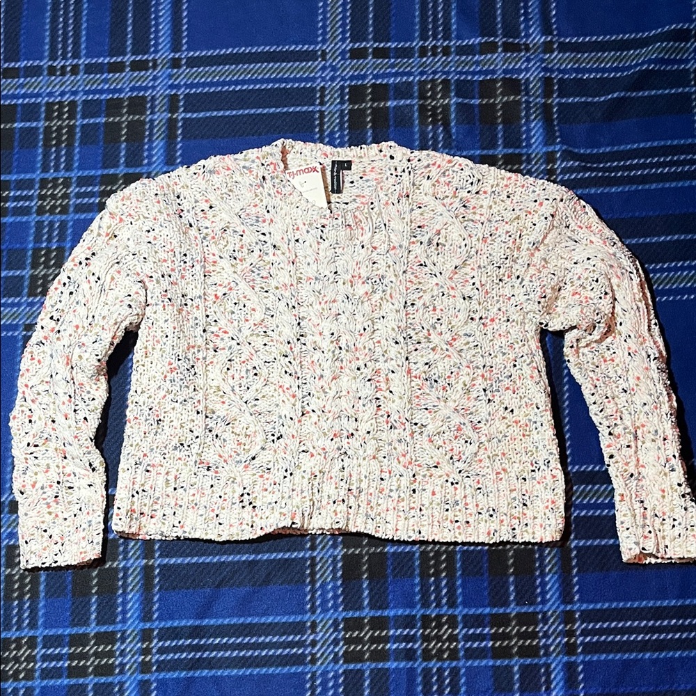 BRAND NEW With Tags Moon & Madison Multicolor Knit Sweater - Size L
